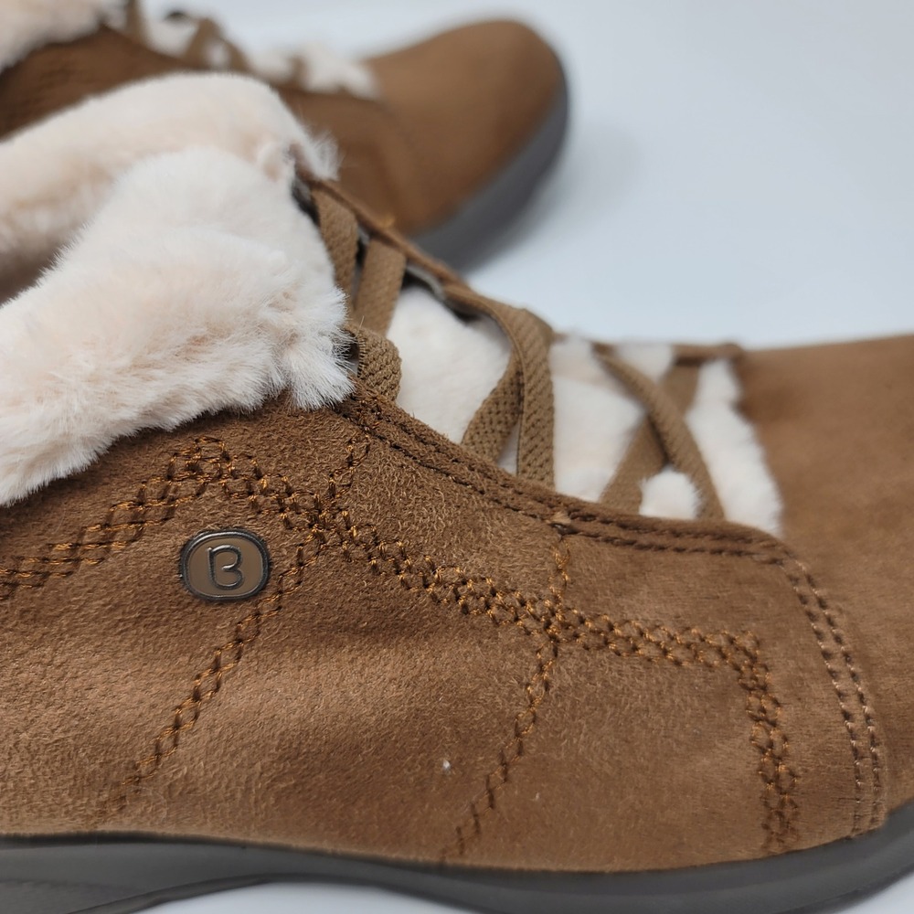 Bzees Golly Toffee Brown Faux Fur SlipOn Ankle Boot Bootie Sz8W Machine Washable - Picture 6 of 14
